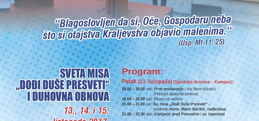 Misa za početak akademske godine u splitskom Kampusu i duhovna obnova